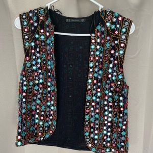Zara Trafaluc vest with mini mirrors NWT size medium
